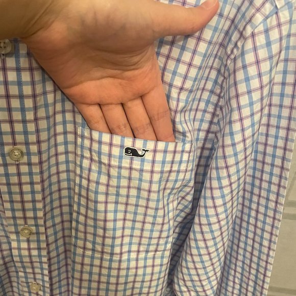 Men's Vineyard Vines Striped Slim Fit Tucker Shirt 100% Cotton - Picture 4 of 8